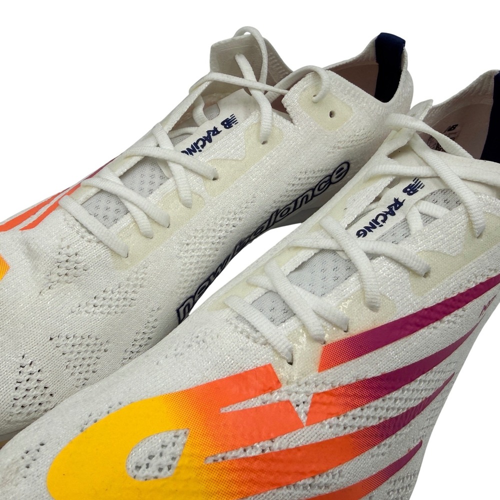 New Balance MD800v8 Running Spikes Mens 10.5 White Yellow New FuelCell MMD800W8 - Picture 6 of 16